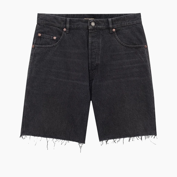 Saint Laurent black denim jean shorts - Picture 1 of 11